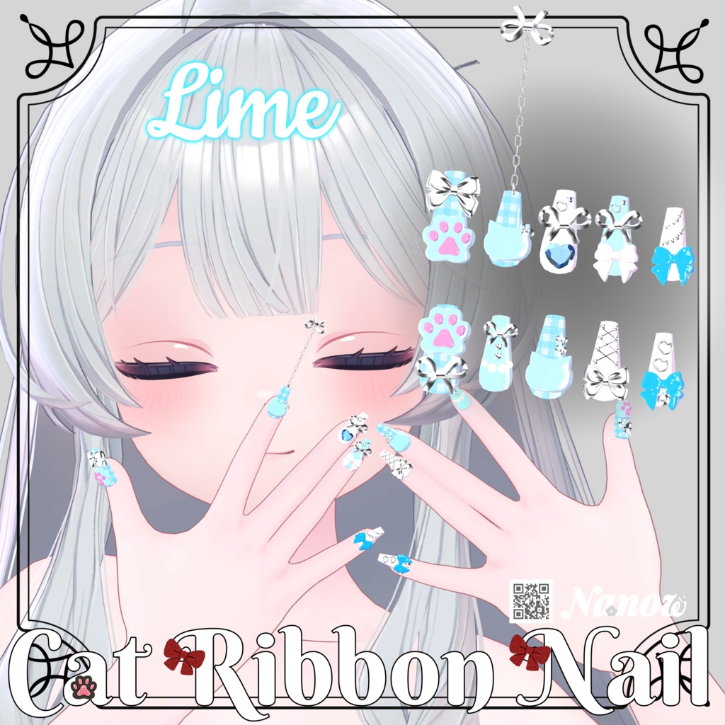 Cat Ribbon Nail...🎀