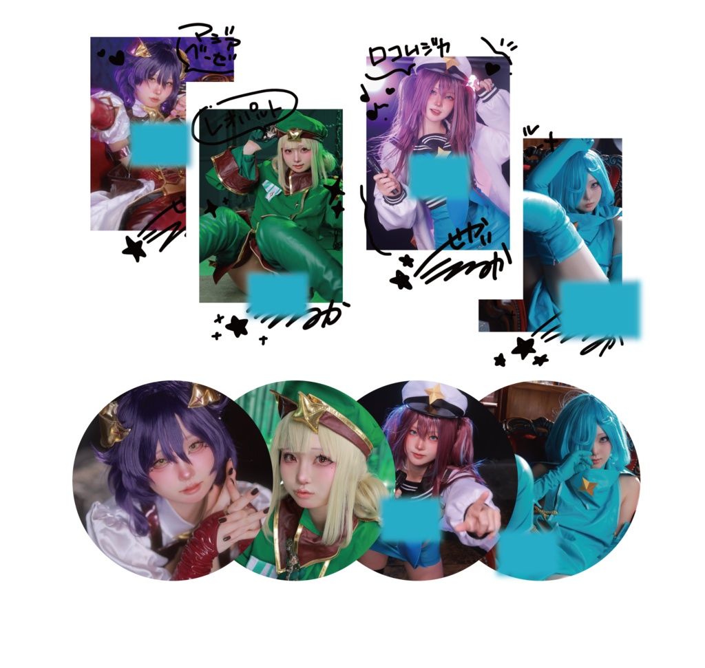 ランダム缶バッチとチェキ風カード