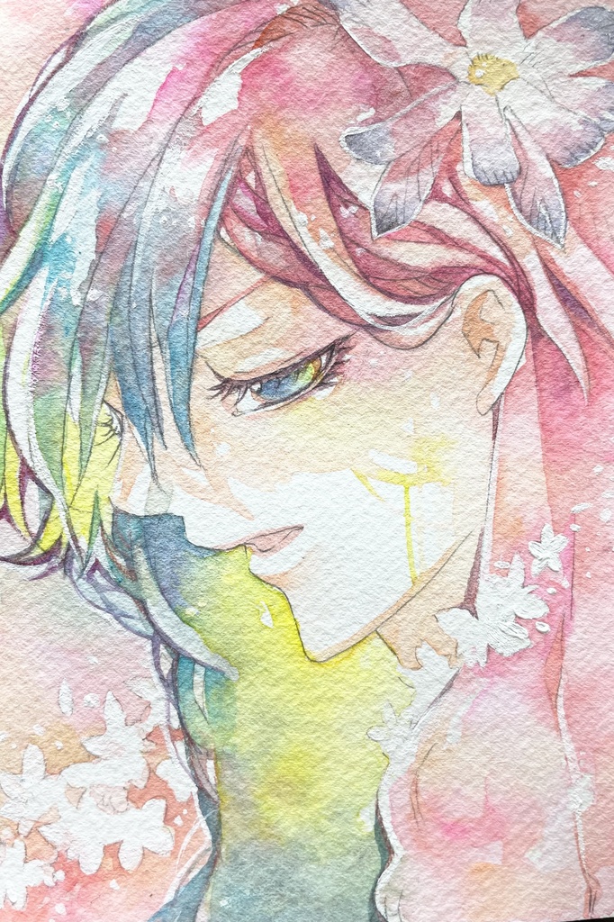 額装イラスト「花片」
