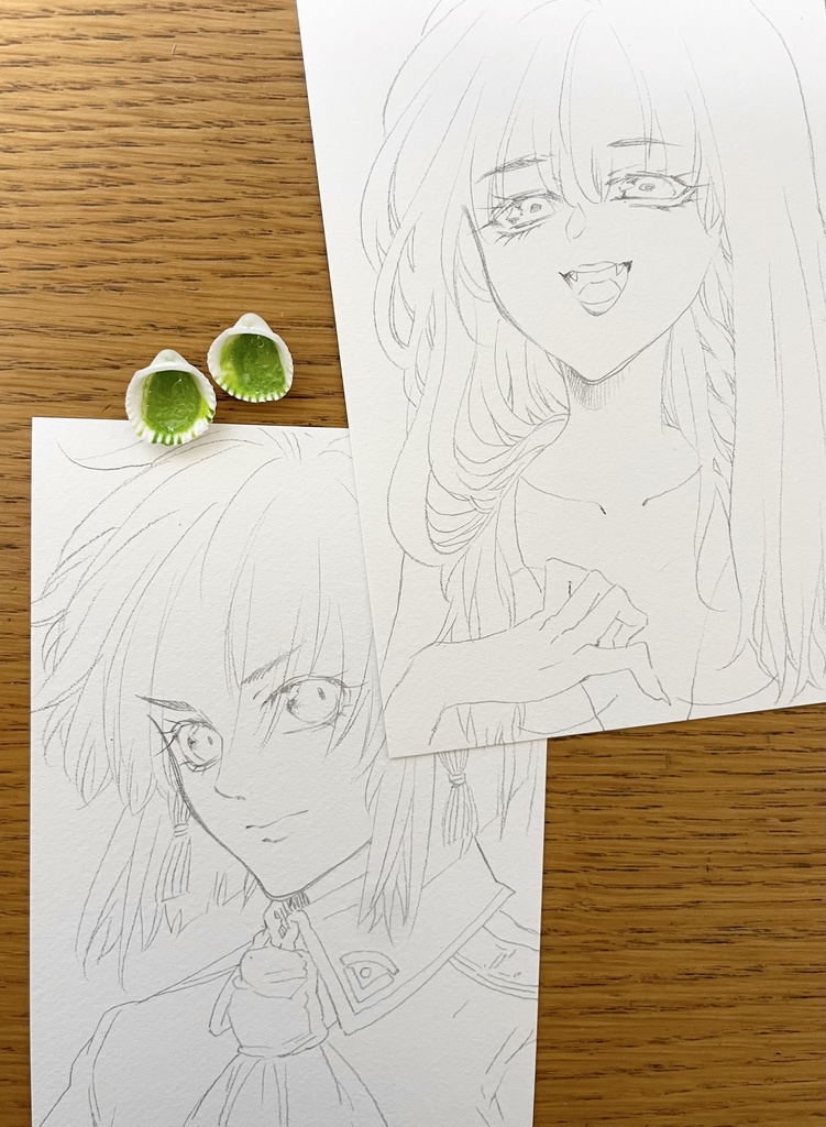 ハガキサイズの塗り絵 絵具つき