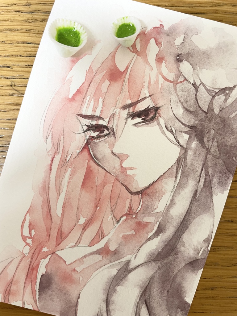 水彩画(ひとつぶの絵具付き)