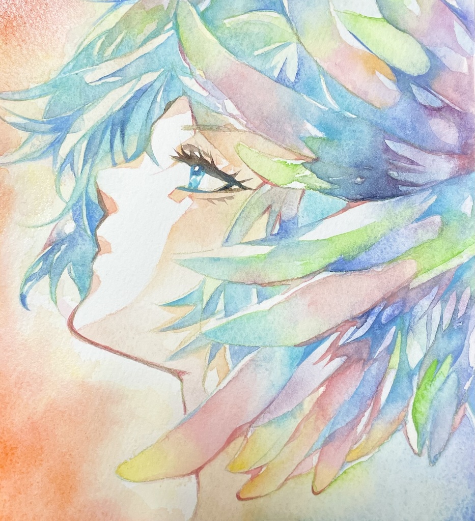 10/13 21時販売　水彩画原画　茜の空