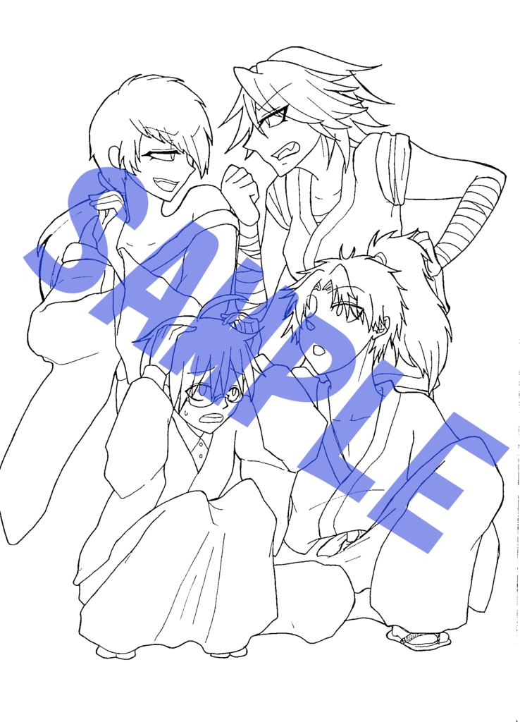 キャラクター塗り絵7枚セット