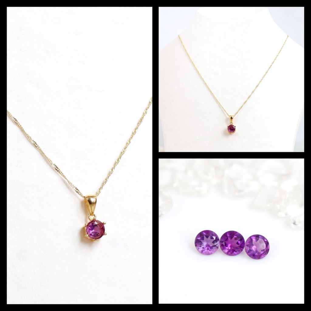 天然石❤︎誕生石ネックレス1月〜6月❤︎18KGP