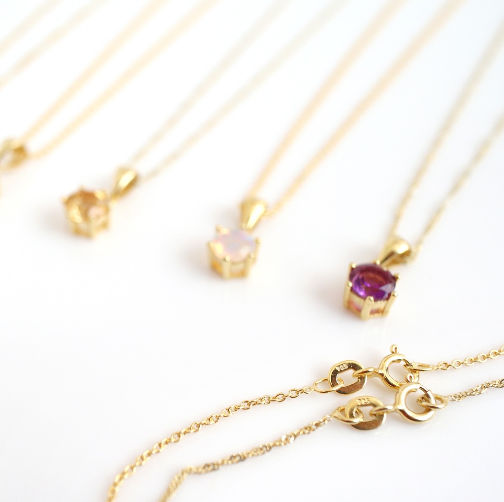 天然石❤︎誕生石ネックレス1月〜6月❤︎18KGP