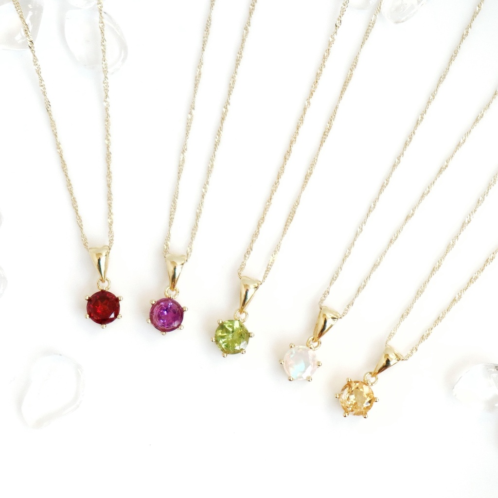 天然石❤︎誕生石ネックレス1月〜6月❤︎18KGP