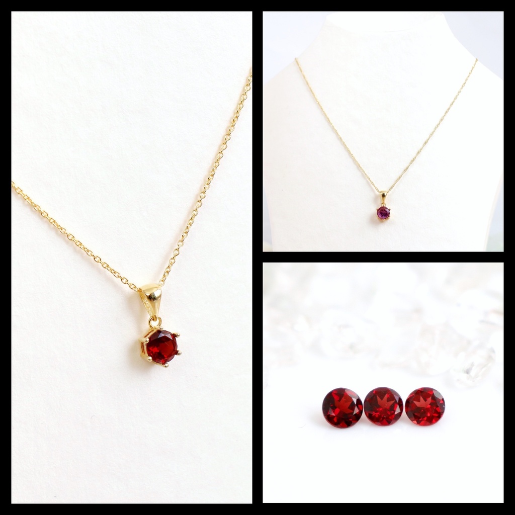 天然石❤︎誕生石ネックレス1月〜6月❤︎18KGP