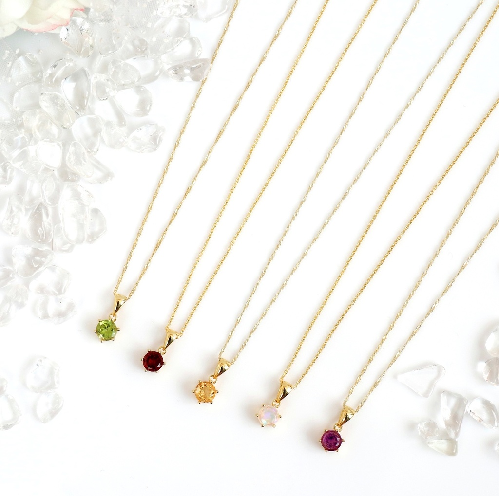 天然石❤︎誕生石ネックレス7月〜12月❤︎18KGP