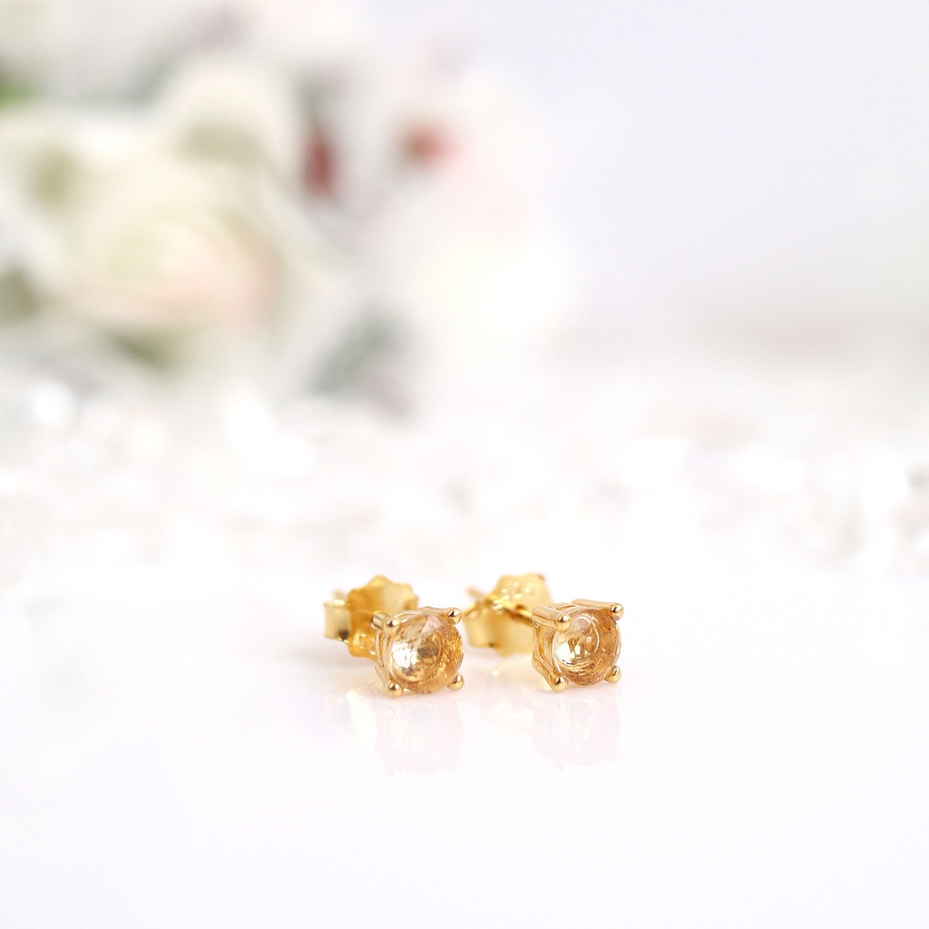 天然石の一粒ピアス❤︎18KGF❤︎誕生石