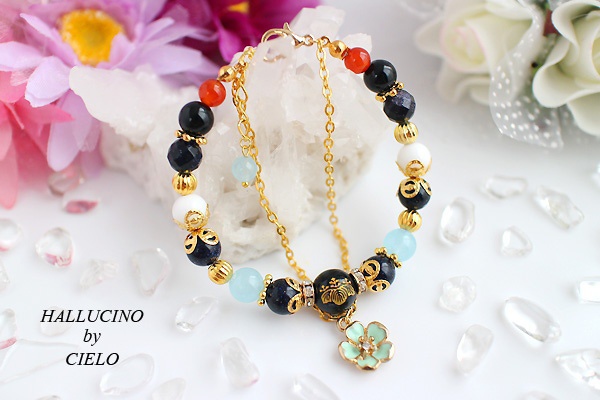 【刀剣乱舞】キャライメージ天然石ブレスレット(家紋タイプ)