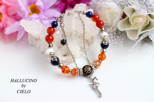 【刀剣乱舞】キャライメージ天然石ブレスレット(家紋タイプ)