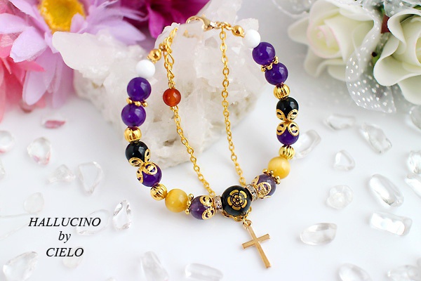 【刀剣乱舞】キャライメージ天然石ブレスレット(家紋タイプ)