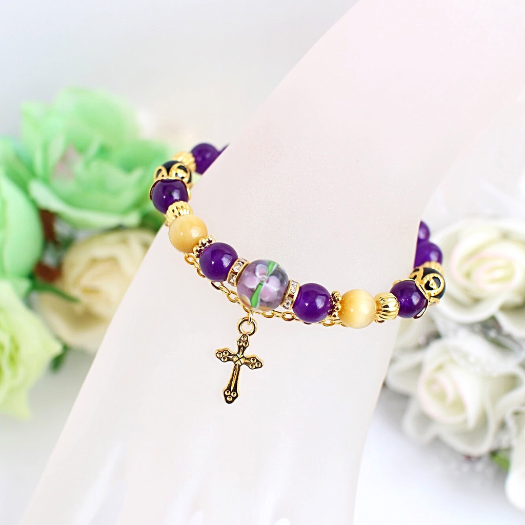 【刀剣乱舞】キャライメージ天然石ブレスレット(トンボ玉タイプ)