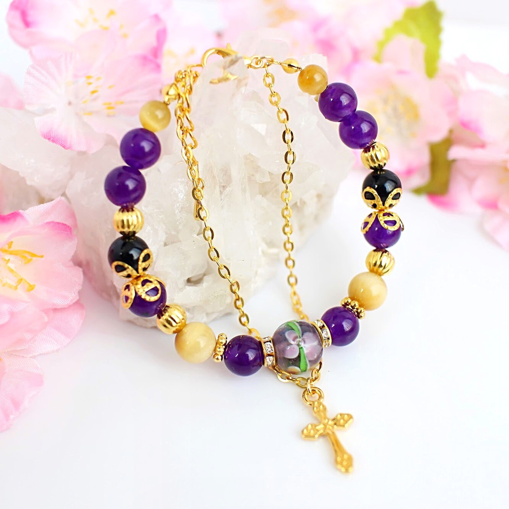 【刀剣乱舞】キャライメージ天然石ブレスレット(トンボ玉タイプ)