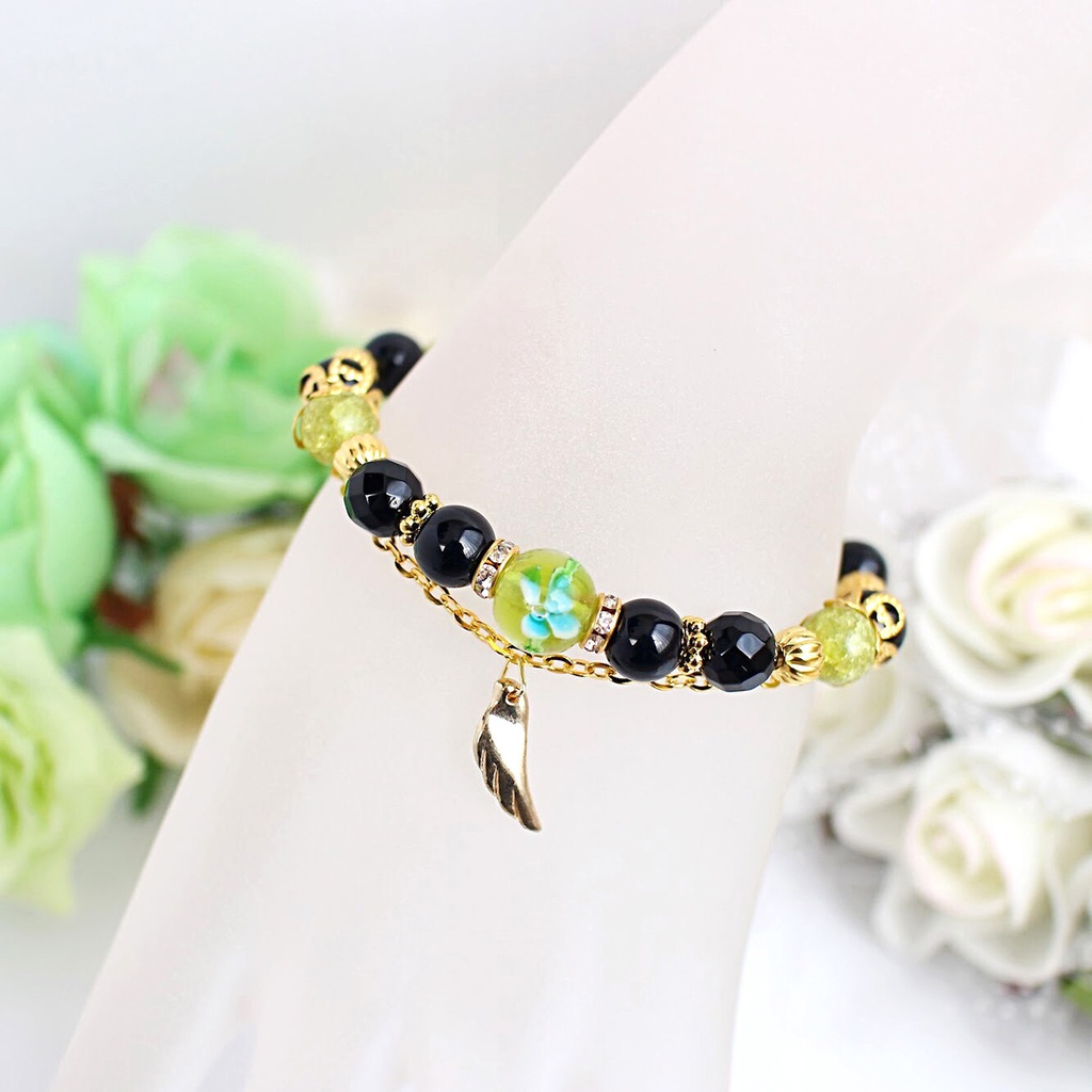 【刀剣乱舞】キャライメージ天然石ブレスレット(トンボ玉タイプ)