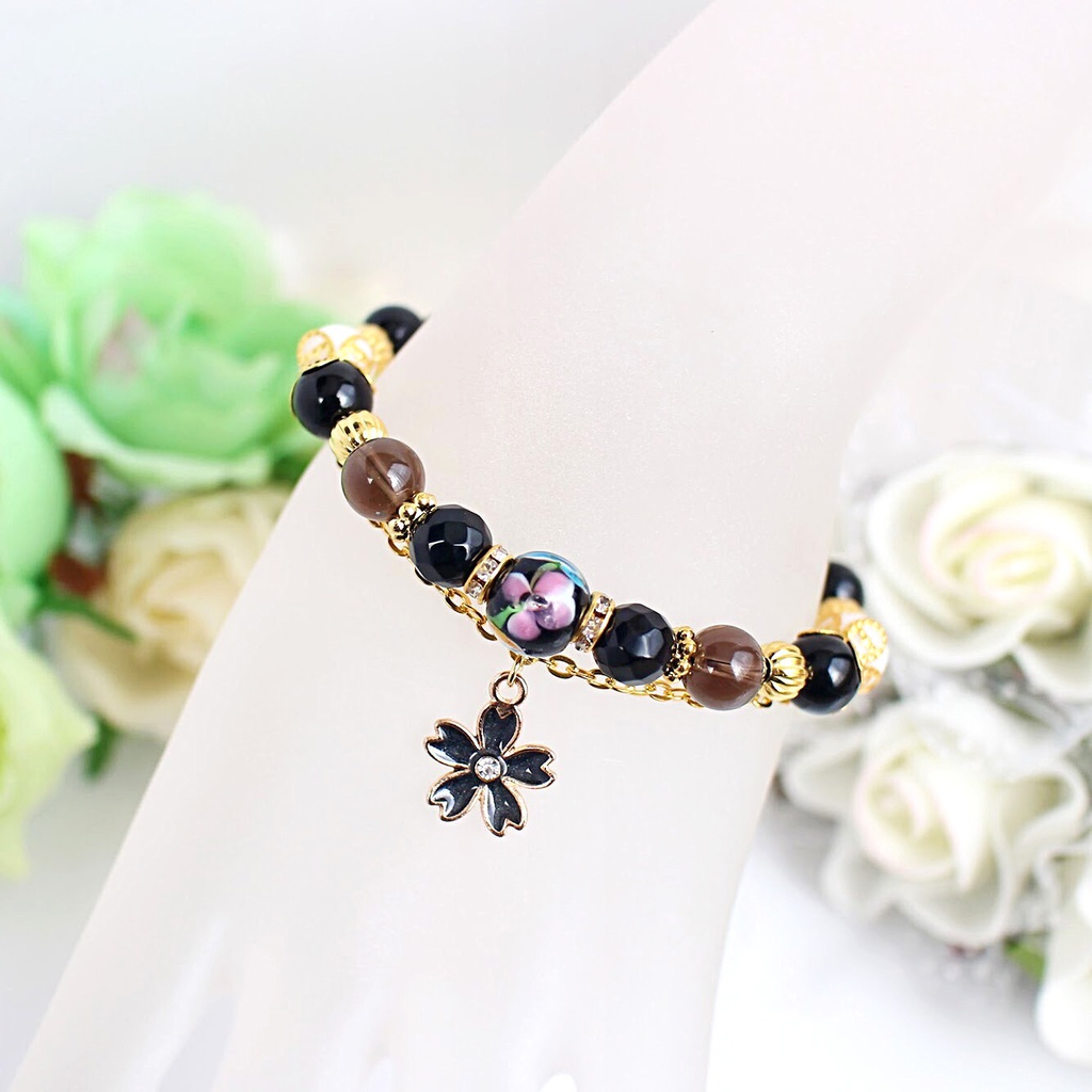 【刀剣乱舞】キャライメージ天然石ブレスレット(トンボ玉タイプ)