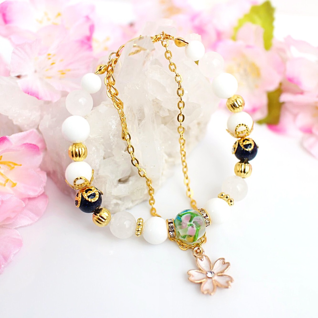 【刀剣乱舞】キャライメージ天然石ブレスレット(トンボ玉タイプ)