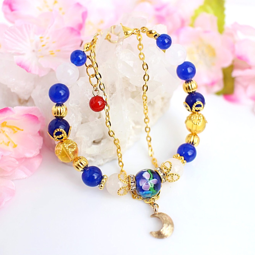 【刀剣乱舞】キャライメージ天然石ブレスレット(トンボ玉タイプ)