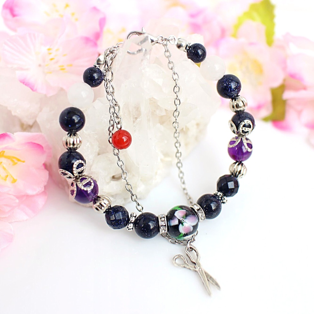 【刀剣乱舞】キャライメージ天然石ブレスレット(トンボ玉タイプ)