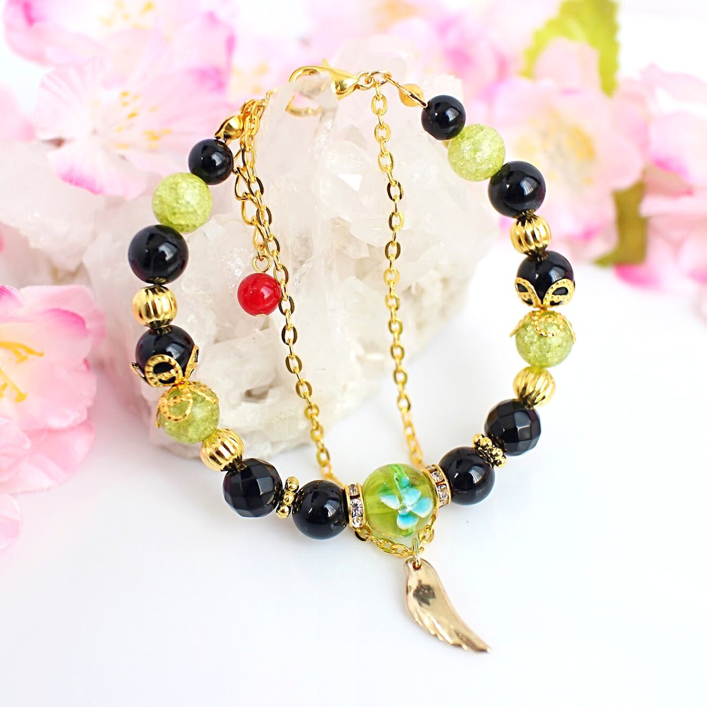 【刀剣乱舞】キャライメージ天然石ブレスレット(トンボ玉タイプ)