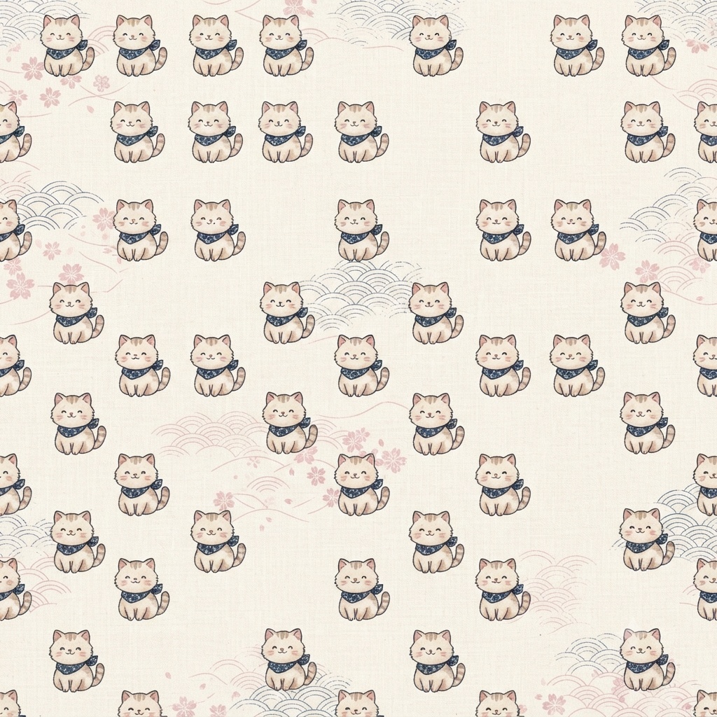 和柄 猫 デジタル シームレス ペーパー