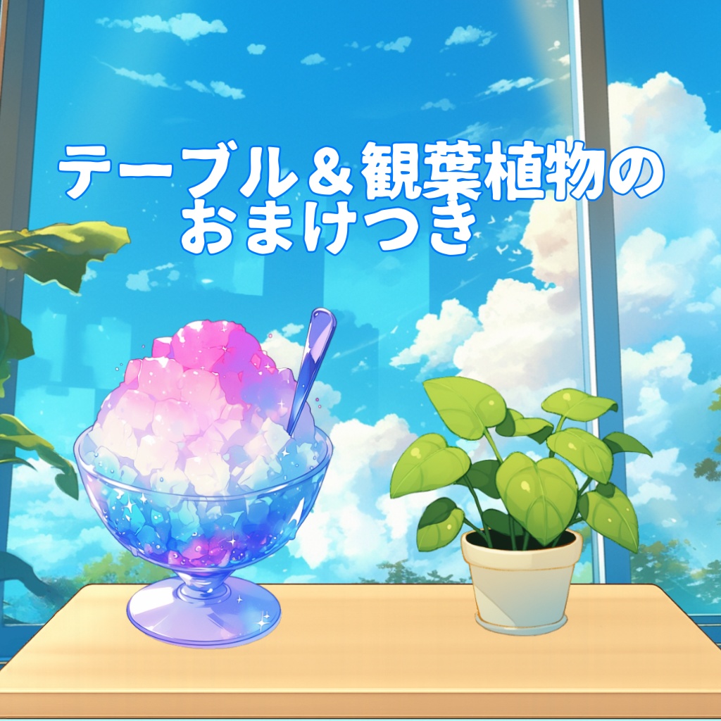 【Live2D素材】きらきら夏の窓辺セット(背景&おまけつき)