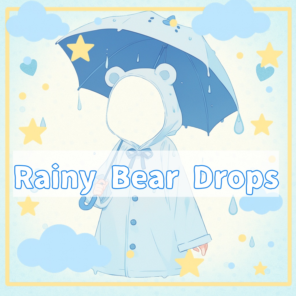 【Live2D素材】Rainy Bear Drops☔ 【カッパと傘のセット】
