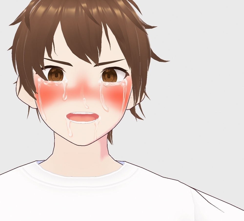 VRoid用テクスチャ 涙(なみだ)+おまけ(よだれ+ほほ染め)