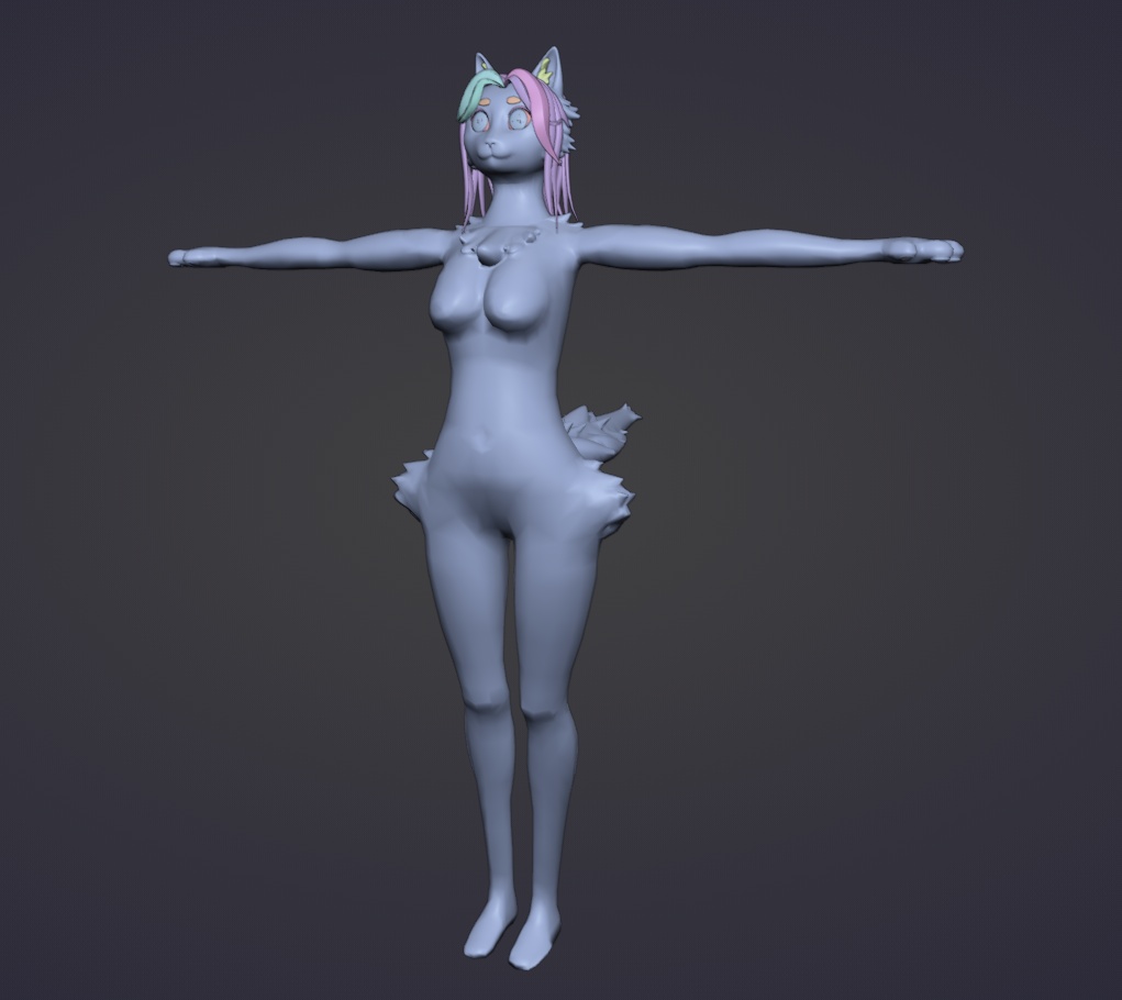 Splat - Humanoid Calico Cat Model