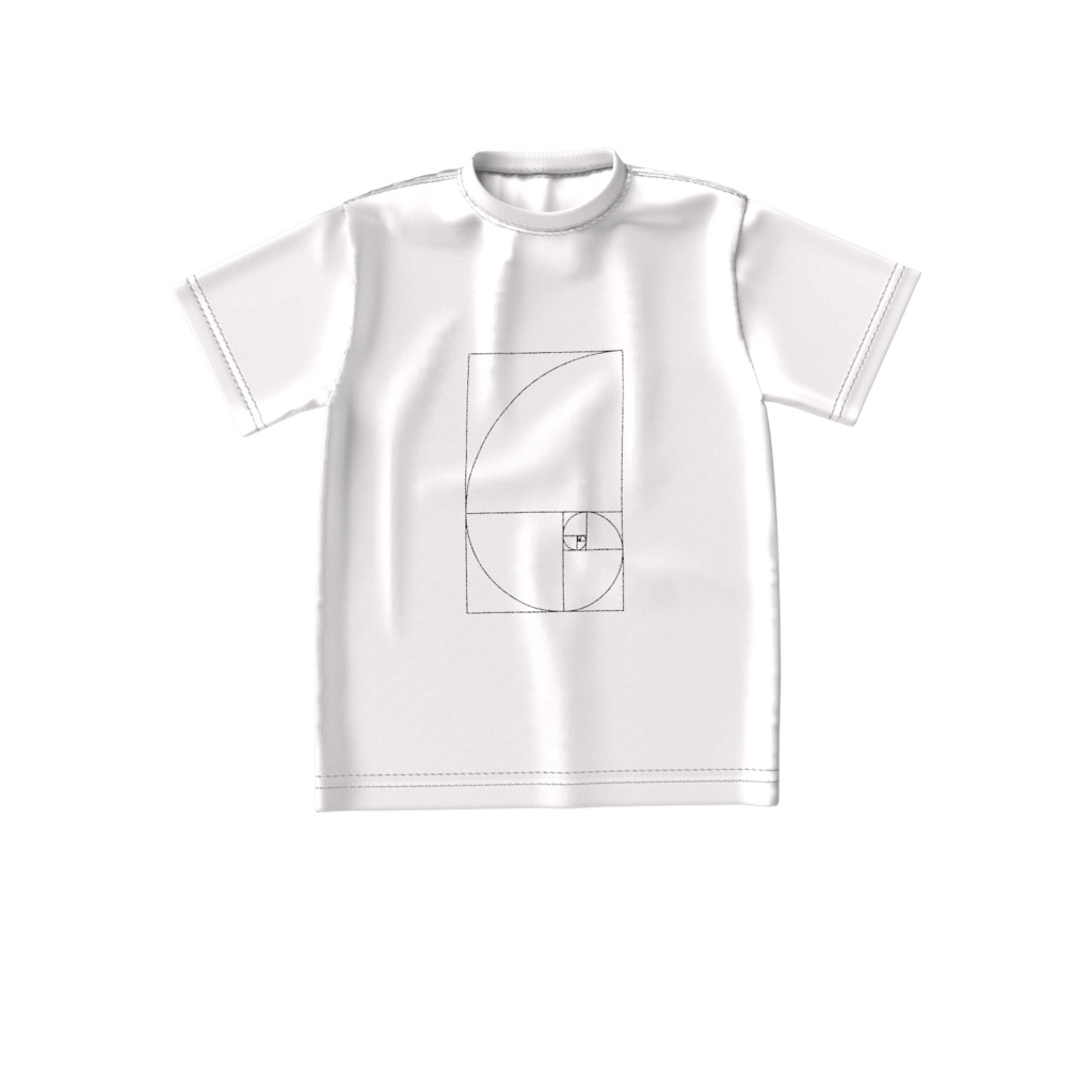 黄金比構図 - ビッグシルエットTシャツ 白黒