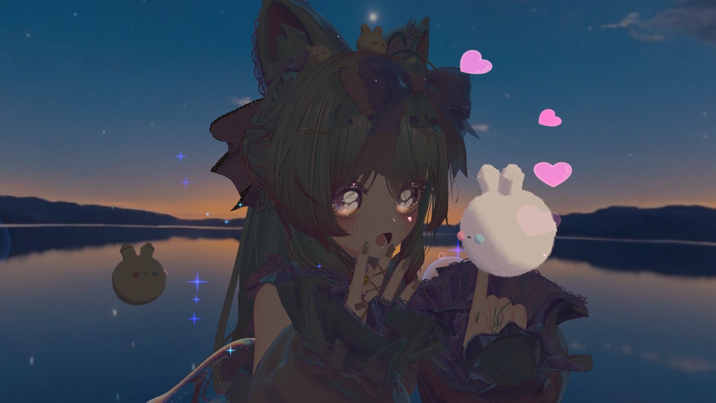 オーディオリンク対応♪🐰MAPB設定済ふわもちぷるぷる♡ 手のひらサイズのうさぎペット