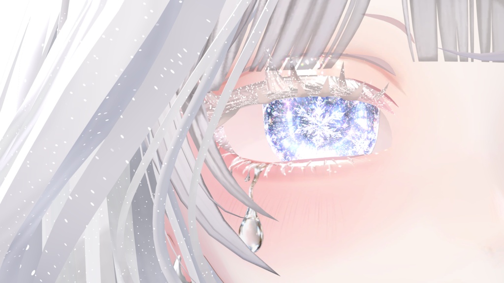 ❄️ FROST VEIL ❄️|結晶の涙💧幻想的な雪ときらめきを纏うアイ&メイクテクスチャ