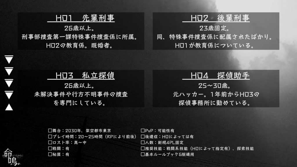 【CoCシナリオ】命鳴-運命はうたかたにわらう【SPLL:E191488】