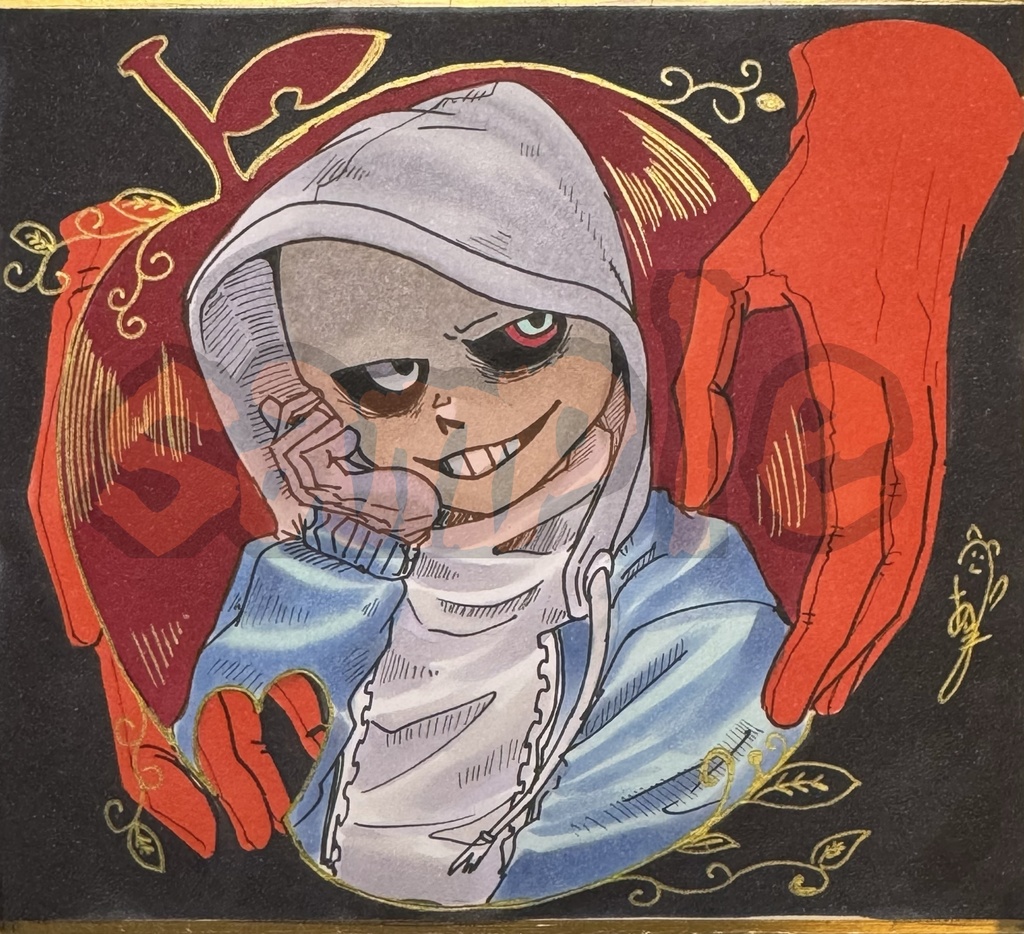 色紙 murder!sans リンゴテーマ