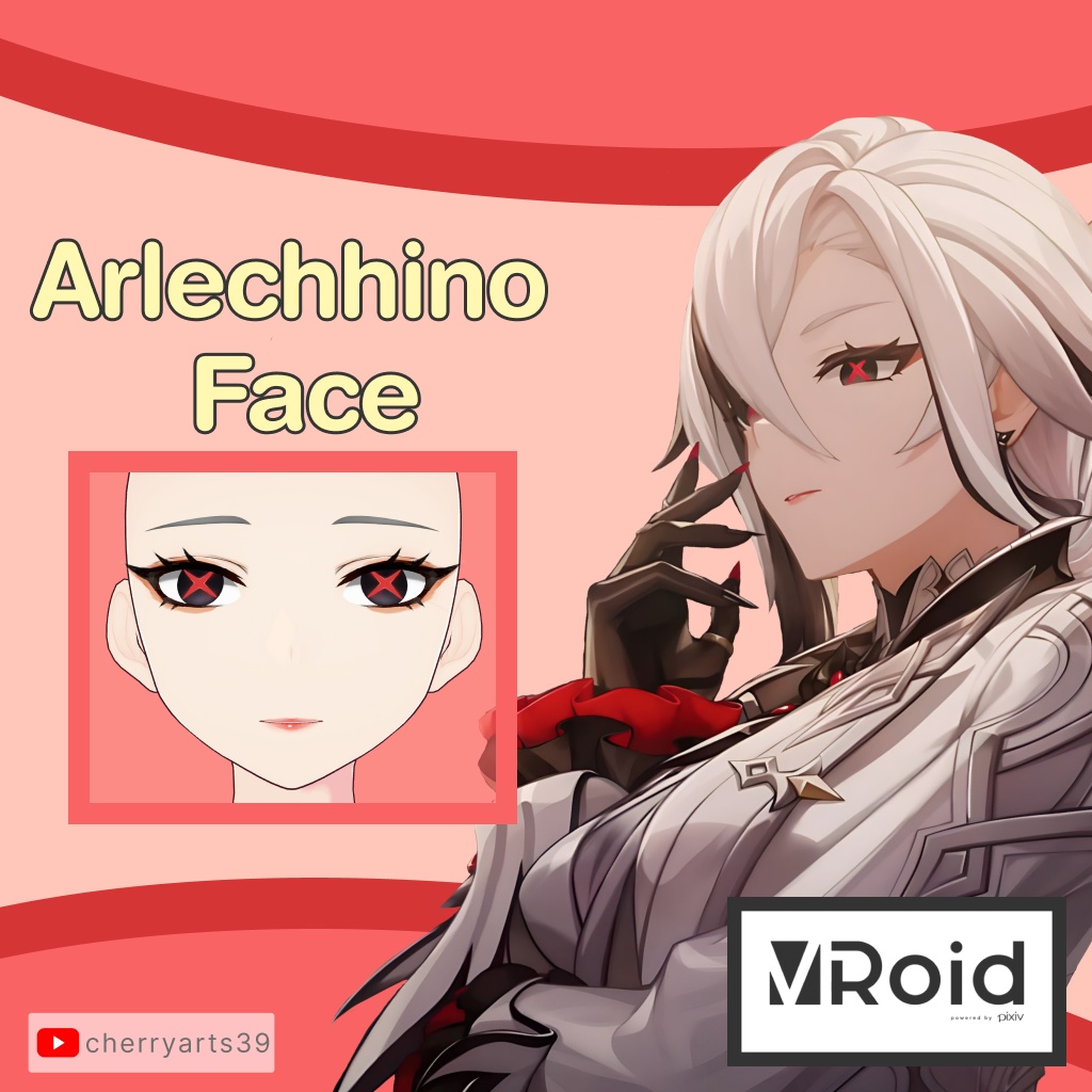 Arlecchino Face Bundle VROID MODEL | Genshin Impact VROID