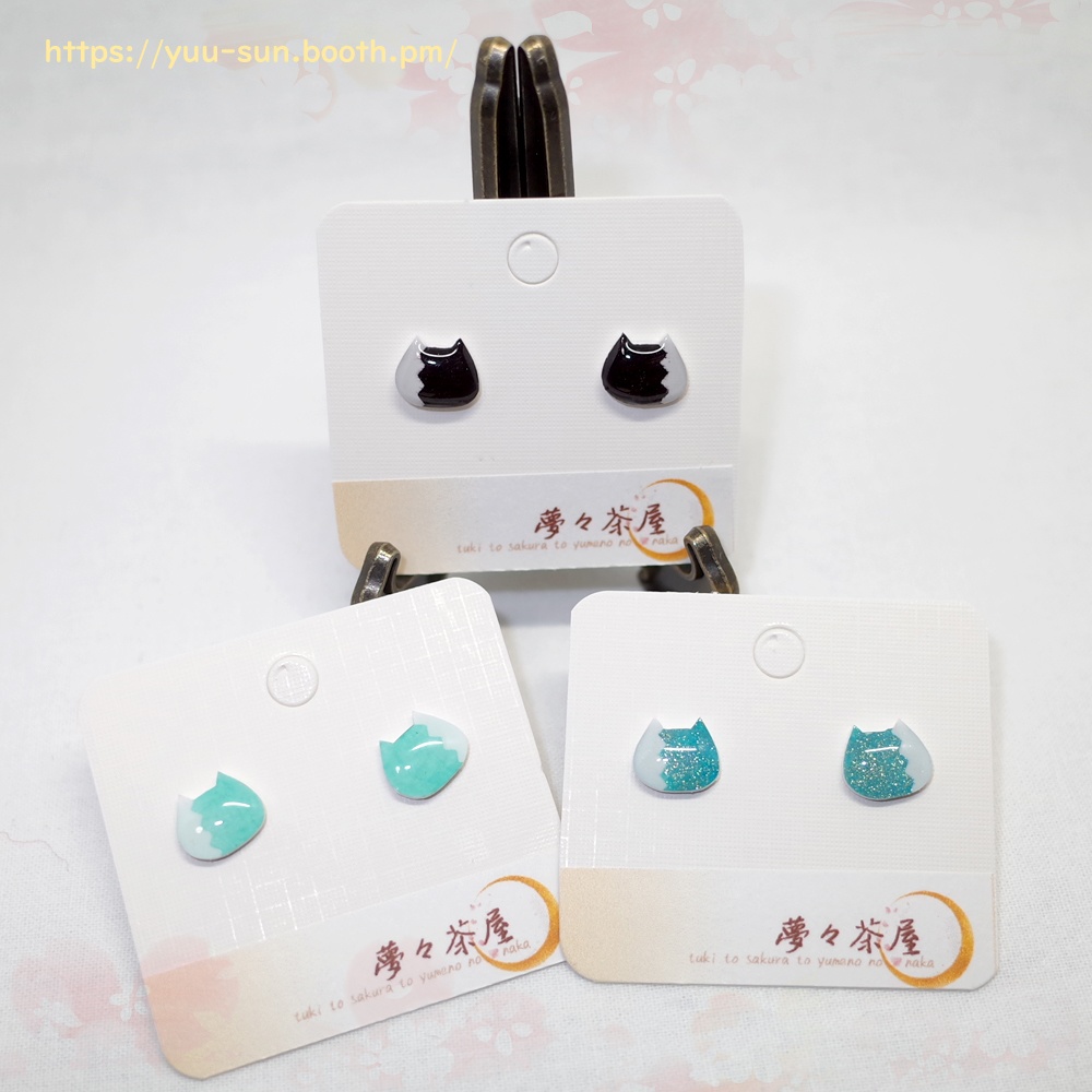 ▽だんだら ねこ ピアス