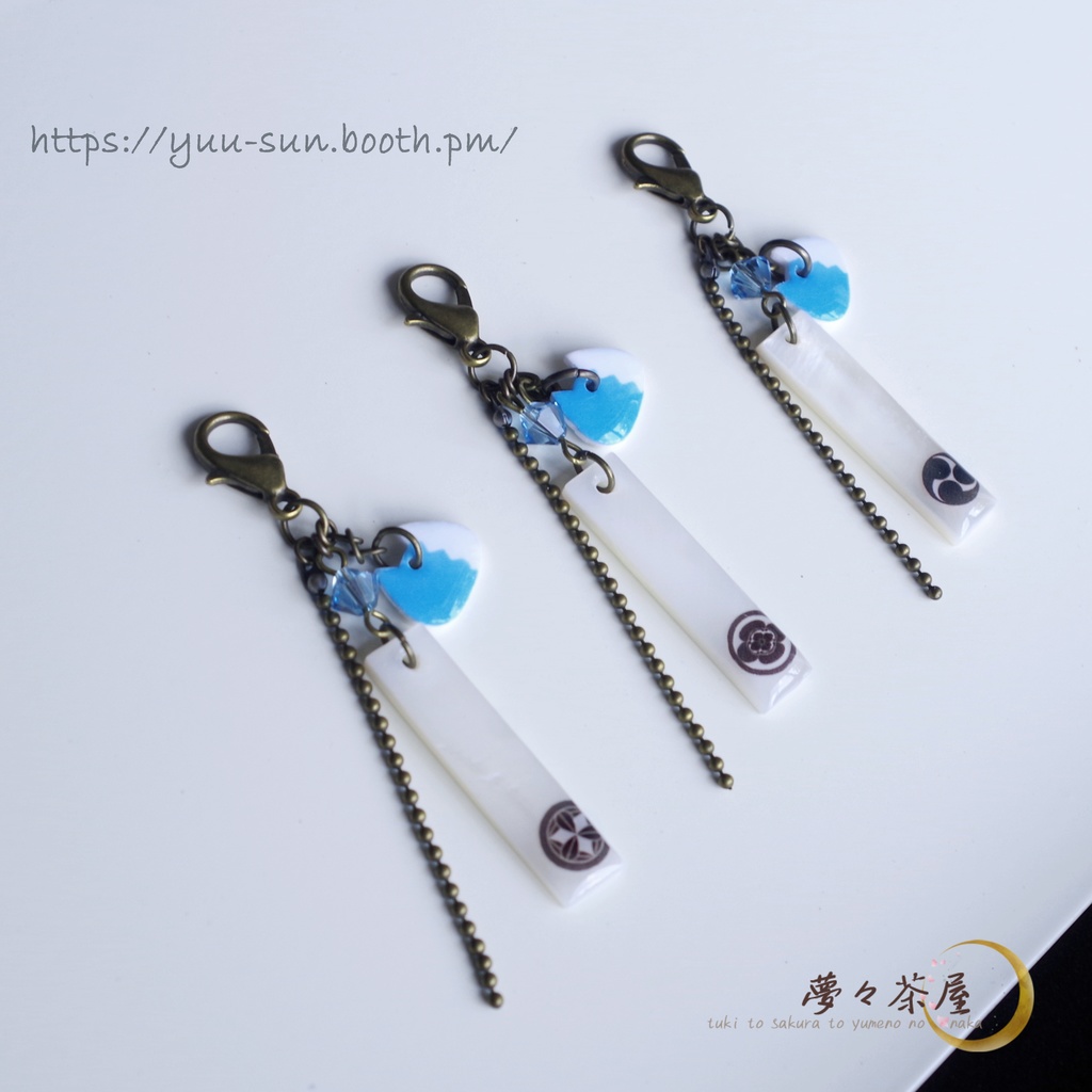 ▽新選組 だんだらネコ・家紋チャーム (改)