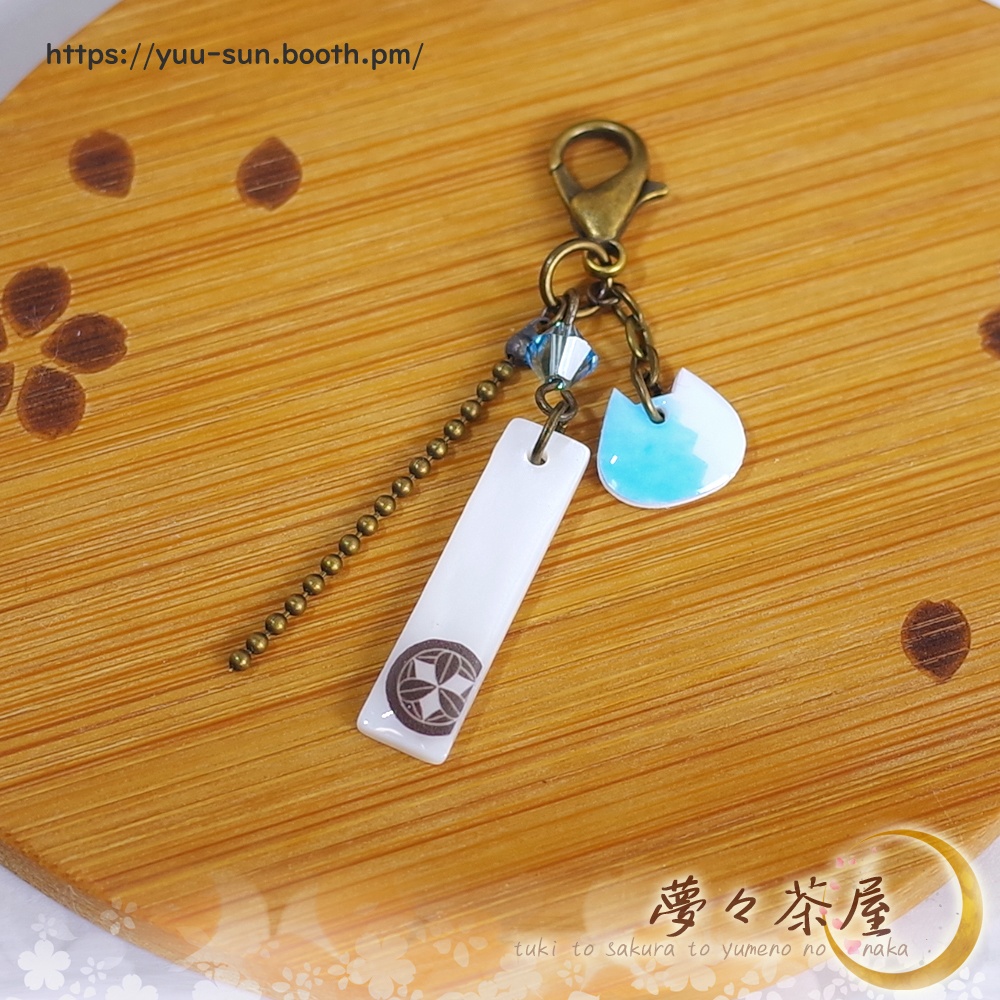 ▽新選組 だんだらネコ・家紋チャーム (改)