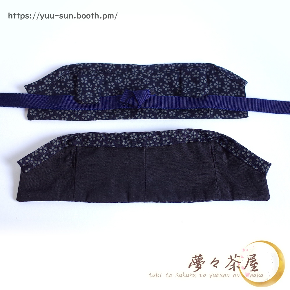 ▼ぬい用 着物+帯 手とチェーンの穴あり (紺桜)