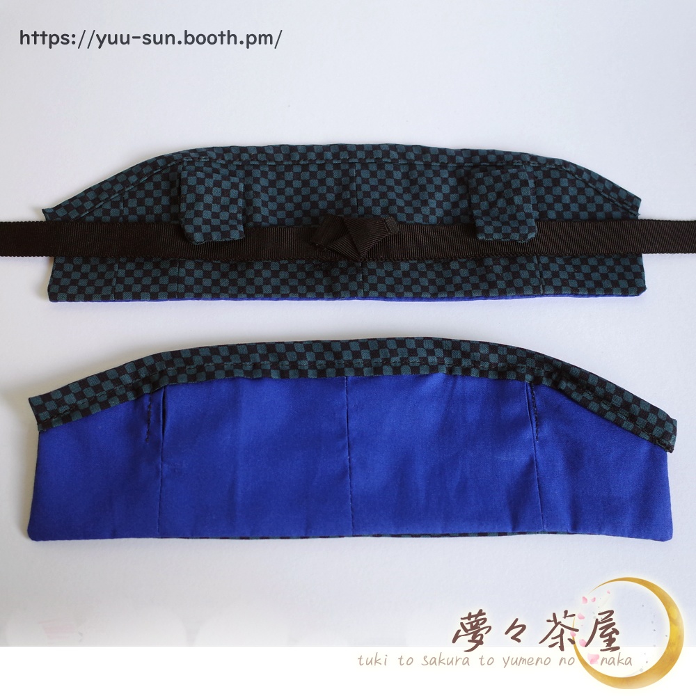 ▼ぬい用 着物+帯 手とチェーンの穴あり (市松)