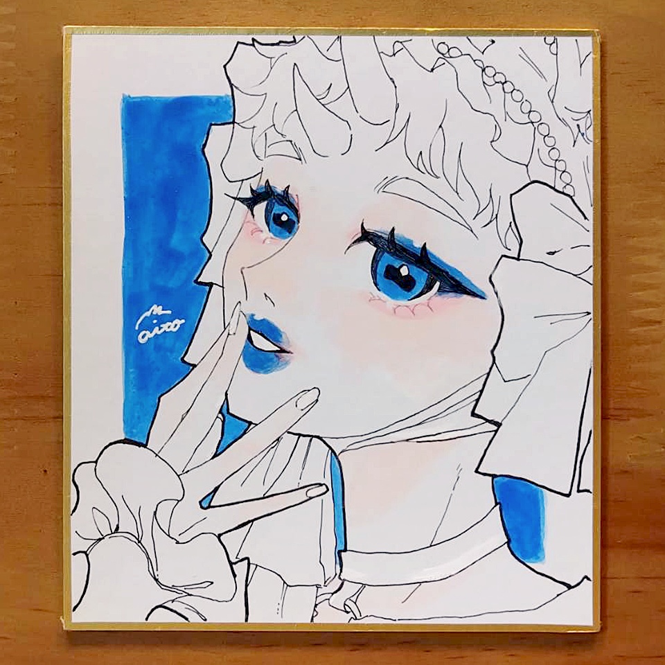 ミニ色紙 - 青