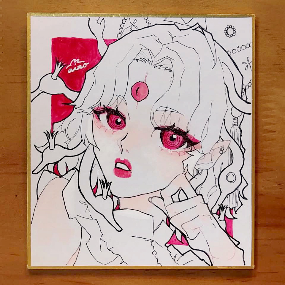 ミニ色紙 - 赤
