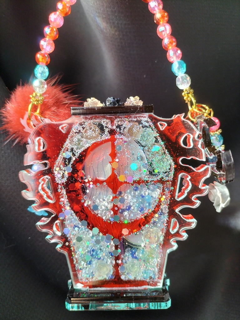 キラキラ棺桶アクリルキーホルダー