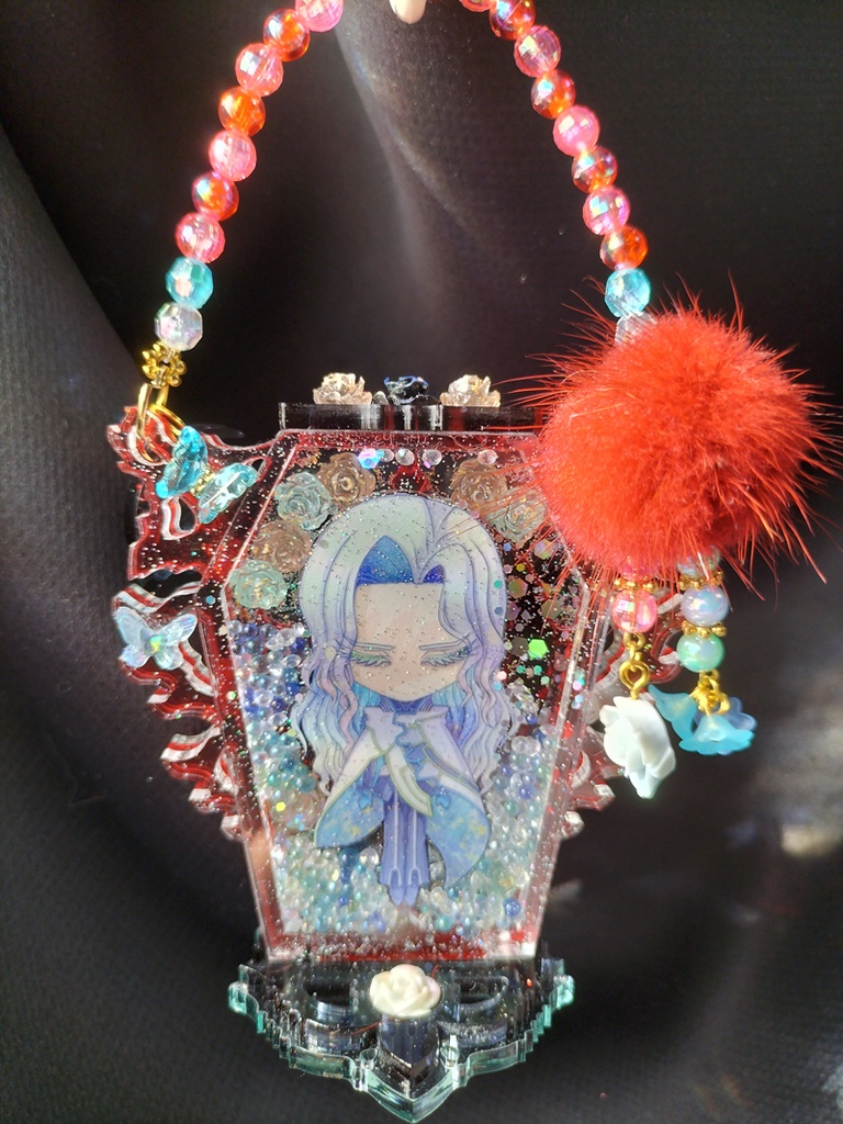 キラキラ棺桶アクリルキーホルダー