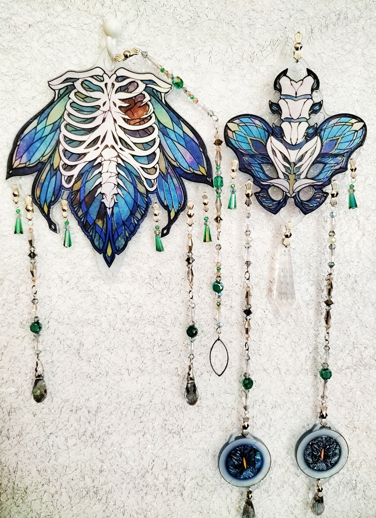 ステンドグラス風アクリルサンキャッチャー「蝶骨・肋骨&骨盤」