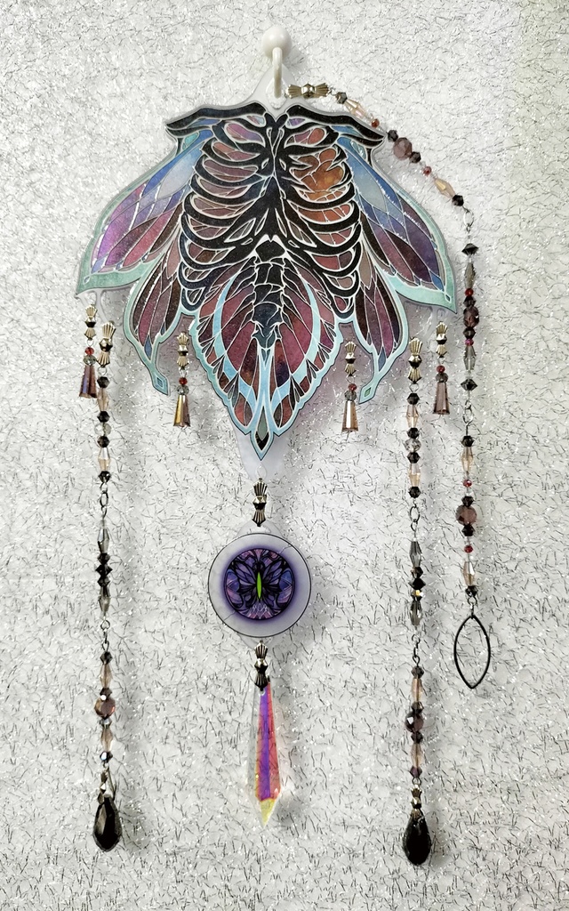 ステンドグラス風アクリルサンキャッチャー「蝶骨・肋骨」