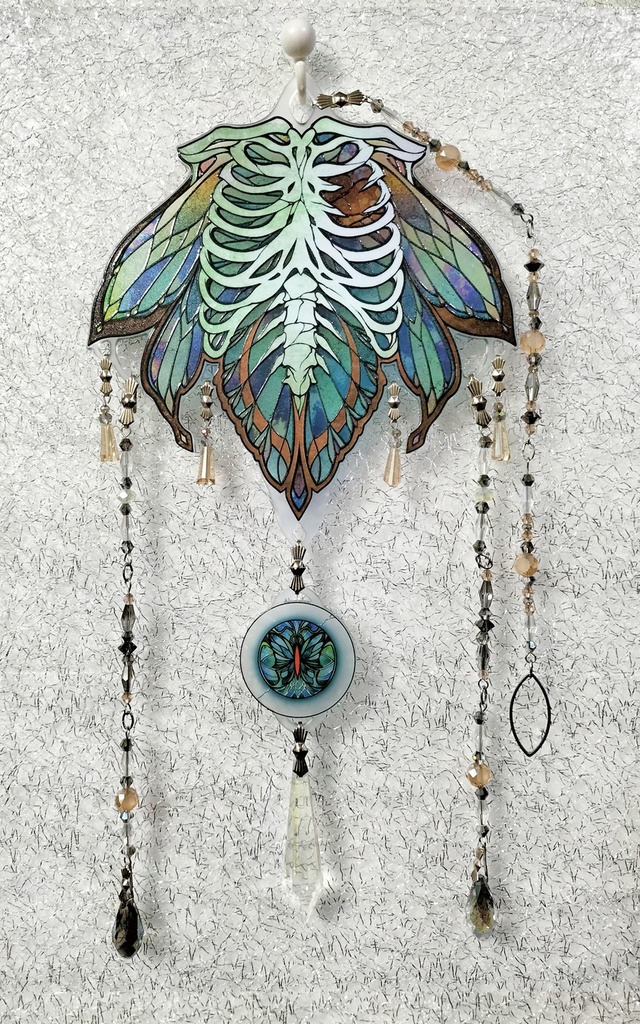 ステンドグラス風アクリルサンキャッチャー「蝶骨・肋骨」