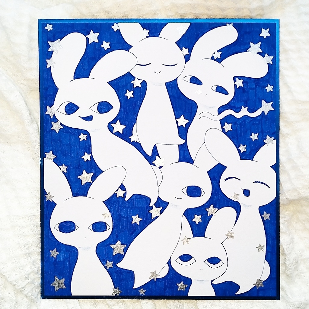 大きなギタイちゃんいっぱい色紙‎𖤐 ̖́-‬💙💎