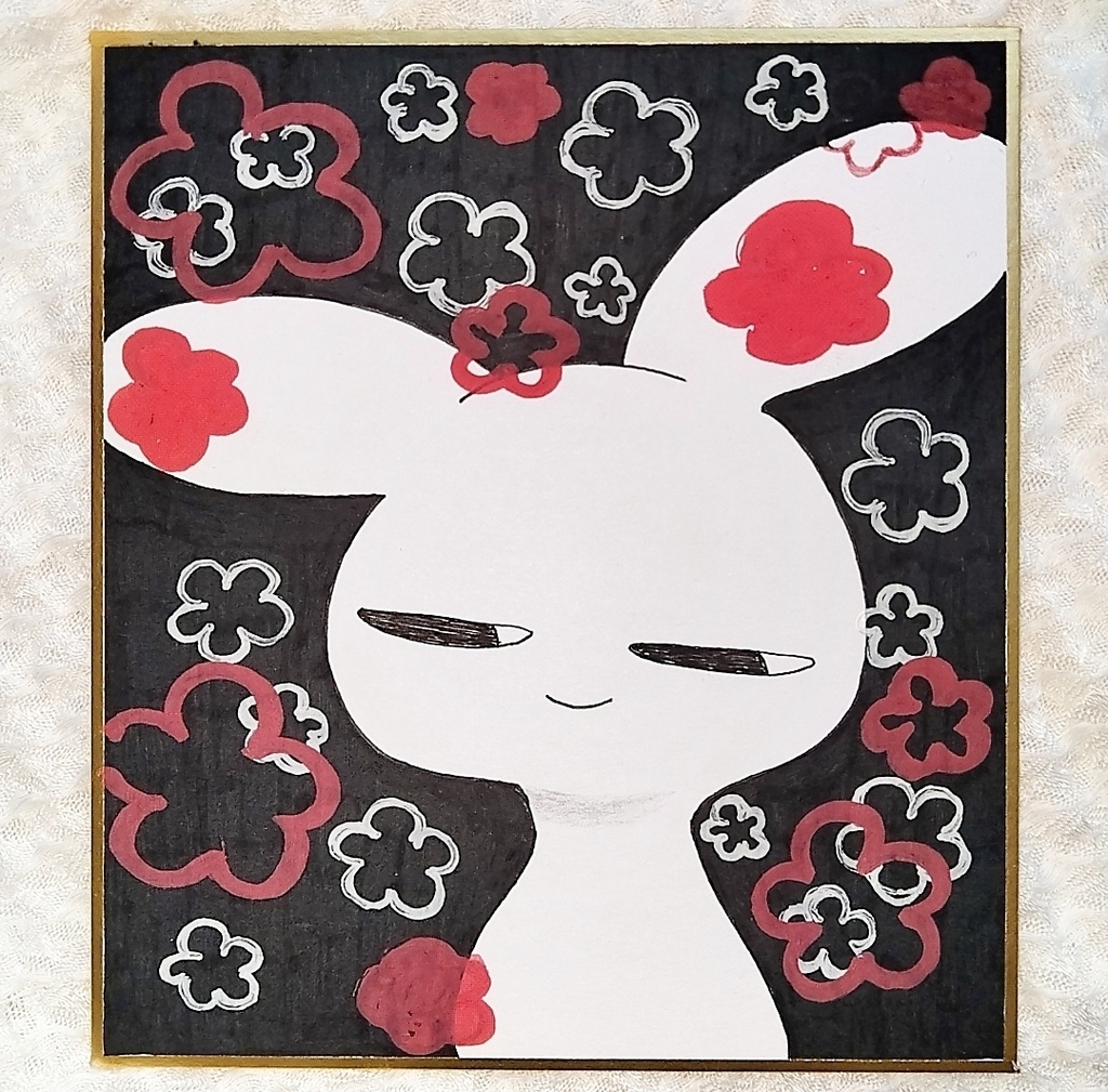 祈りの花 ギタイちゃん色紙