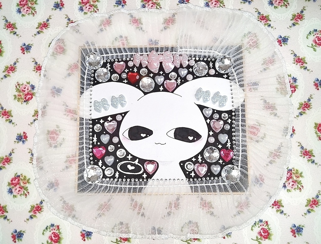 キラふわギタイちゃんデコ色紙🎀‎🖤🩷️𓈒𓂂𓇬